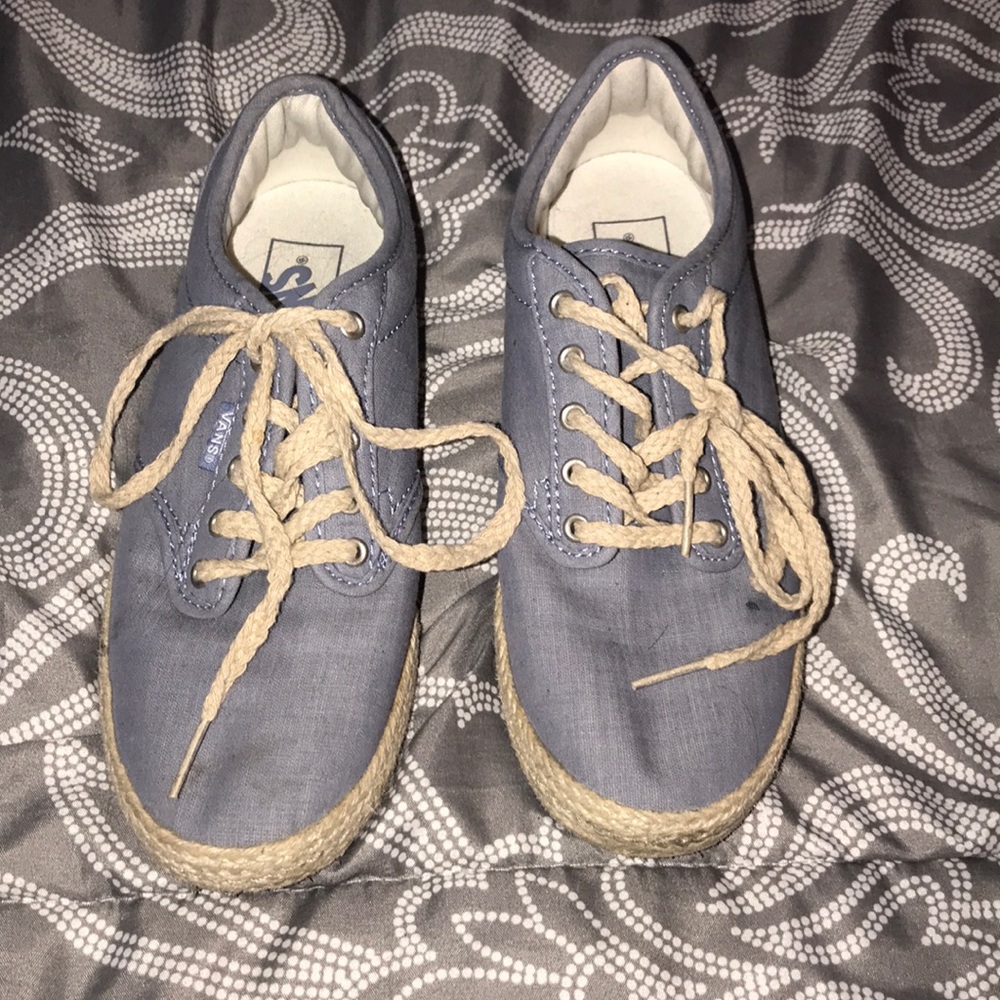 Light Blue Vans with Braided Rope Laces